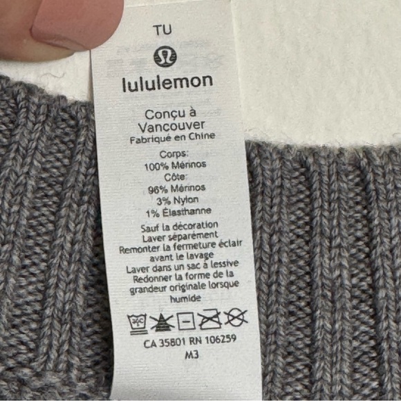 Lululemon Merino Wool On-the Go Zip Front Convertible Poncho Grey One Size - Picture 7 of 7